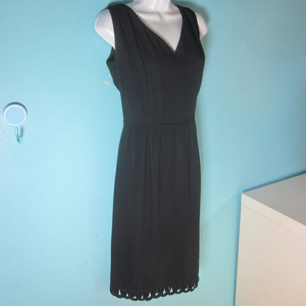 Womens Vintage 70's Black Dress - Union Made in USA - About Size 12 - Rear Zip